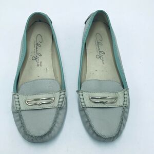 Charly Amar Women's 8.5M Driving Loafers Chrosewood Gray Green Slip On